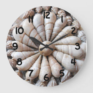Beautiful Large Seashell Round Wall Clock Große Wanduhr