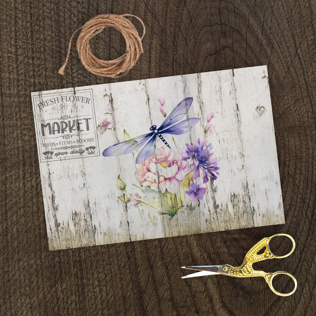 Beautiful Lavender Dragonfly Florals Seidenpapier (Von Creator hochgeladen)