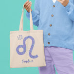 Beautiful Leo Astrology Sign Purple Personalized Tragetasche<br><div class="desc">This pretty,  personalized purple and lavender Leo tote bag features your astrological sign from the Zodiac in a beautiful sparkle like the constellations. Customize this cute gift with your name in beautiful cursive script for someone with a late July or early August birthday.</div>