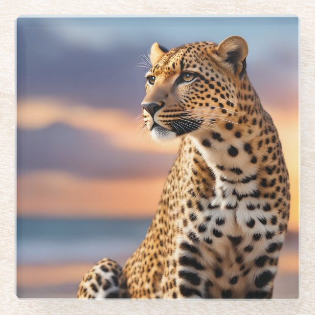 Beautiful Leopard Glasuntersetzer (Vorderseite)