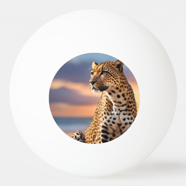 Beautiful Leopard Tischtennisball (Vorderseite)