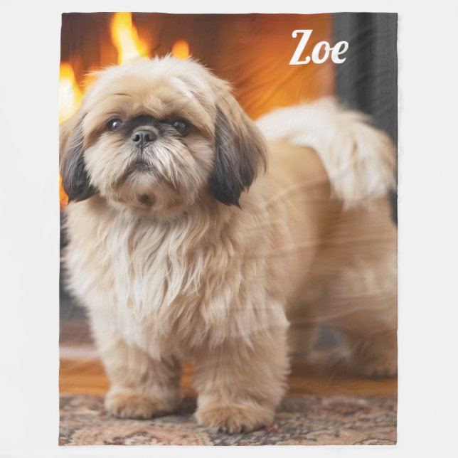 Beautiful Lhasa Apso Personalisiert Fleecedecke (Vorderseite)