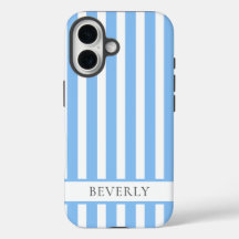 Beautiful Light Blue Striped Personalized