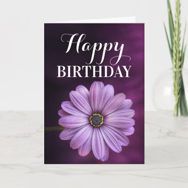 Beautiful Lila Daisy Birthday Karte (Vorderseite)