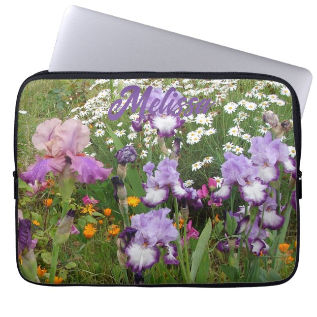Beautiful Lila Iris Blume Blumengarten Laptopschutzhülle (Vorderseite)