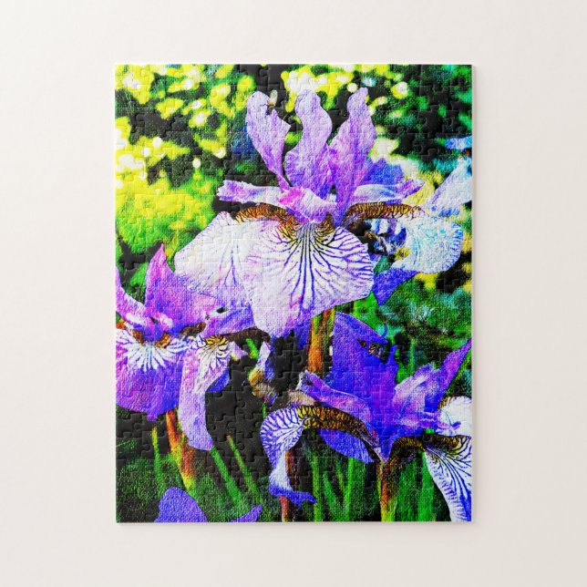 Beautiful Lila Iris Künstlerisch Floral (Vertikal)
