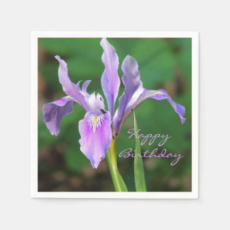 Beautiful Lila Iris Napkins Serviette