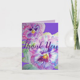 Beautiful Lila Pansy Watercolor Dankeschön-Karte Dankeskarte