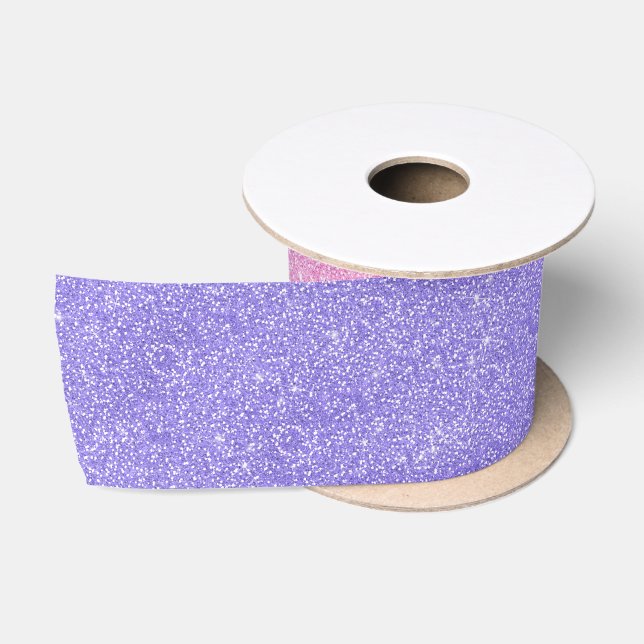 Beautiful Lila Pink Glitzer Ombre Satinband (Spule)