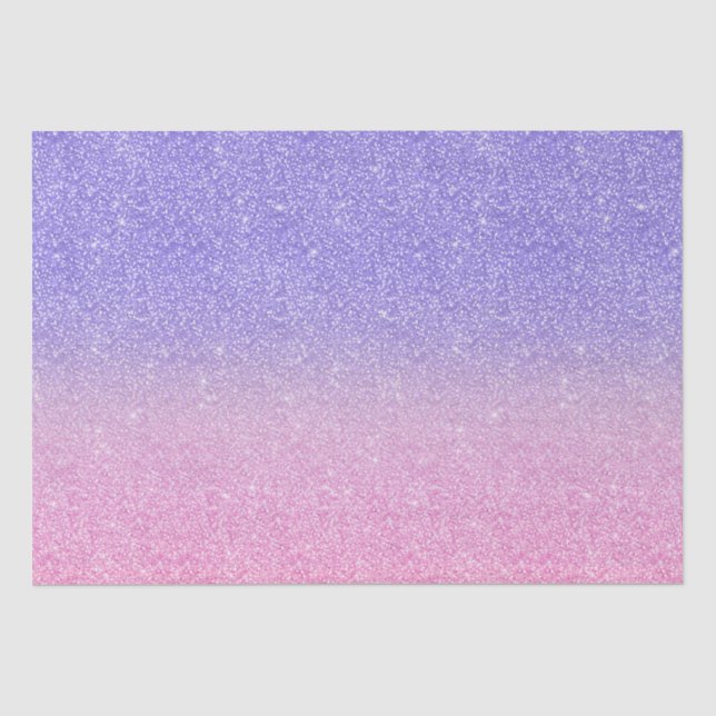 Beautiful Lila Pink Glitzer Ombre Seidenpapier (Vorderseite)
