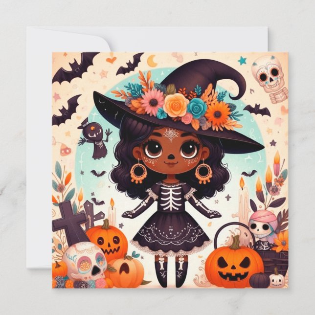 Beautiful little witch halloween party (Vorderseite)
