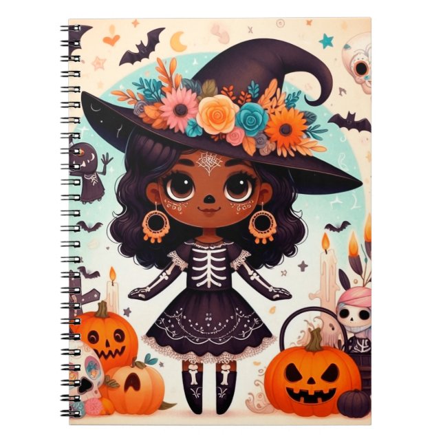 Beautiful little witch halloween party notizblock (Vorderseite)