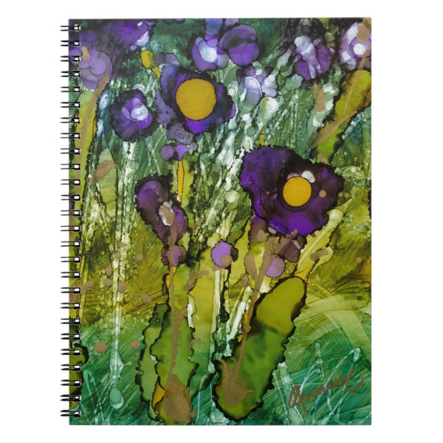 Beautiful Lovitude Journal "Lila und Gold Iris" Notizblock (Vorderseite)