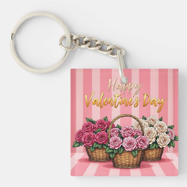 Beautiful Luxury Floral Love Popular Collection Schlüsselanhänger (Vorderseite)