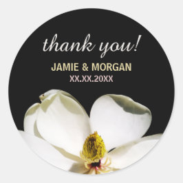 Beautiful Magnolia Wedding Vielen Dank Runder Aufkleber