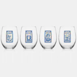 Beautiful Mahjong Joker Wine Glasses Weinglas Ohne Stiel