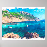 Beautiful Mallorca Watercolor Spanien