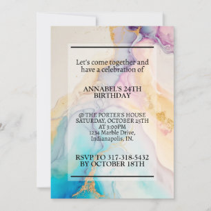 Beautiful Marbour Print Geburtstagsparty Einladung