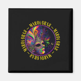 Beautiful Mardi Gras Abstrakte Frau in Mask Mardi Magnet