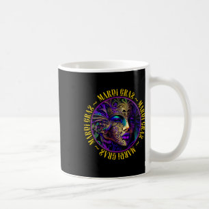 Beautiful Mardi Gras Frau in Mask Mardi Gras Kaffeetasse