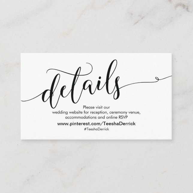 Beautiful Mariage Website Details Carte de boîtier (Devant)