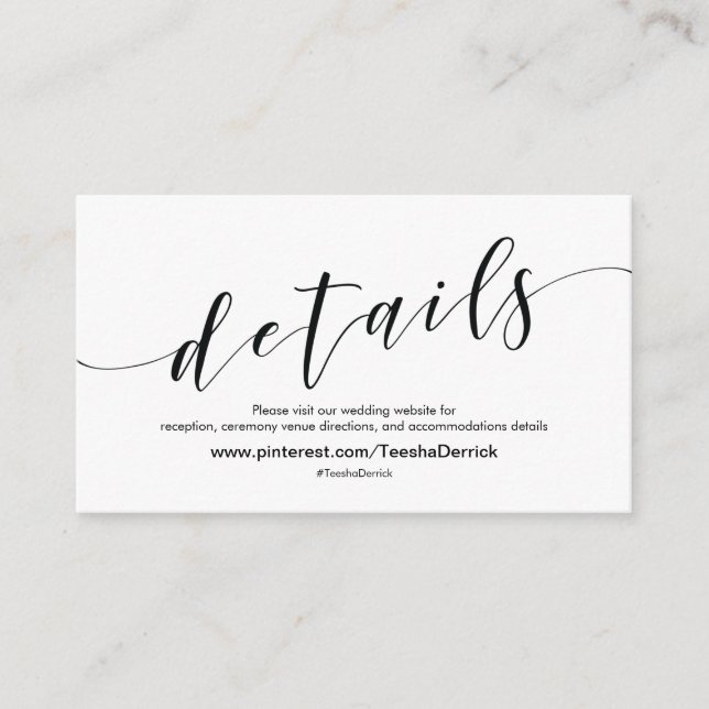 Beautiful Mariage Website Details Carte de boîtier (Devant)