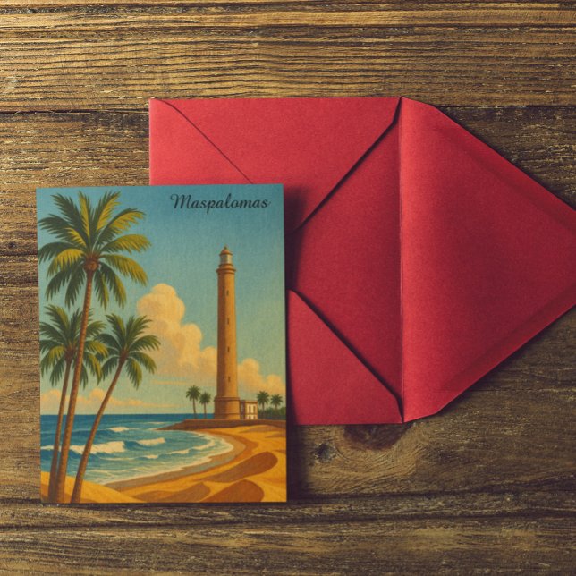 Beautiful Maspalomas Meloneras Beach Gran Canaria Postkarte (Beautiful Maspalomas Meloneras Beach Gran Canaria Postcard)