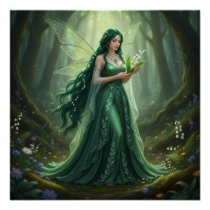 Beautiful May Emerald Fairy Poster