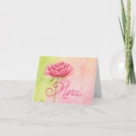 Beautiful Merci Rose Vielen Dank Blank Grußkarte Dankeskarte