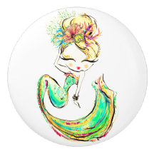 Beautiful Mermaid Fashionista Glam Girl Keramik Ce
