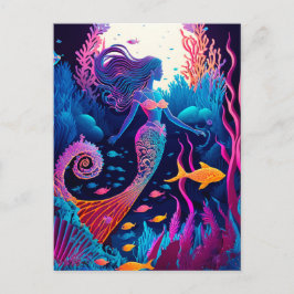 Beautiful Mermaid Sea Nymph Postkarte