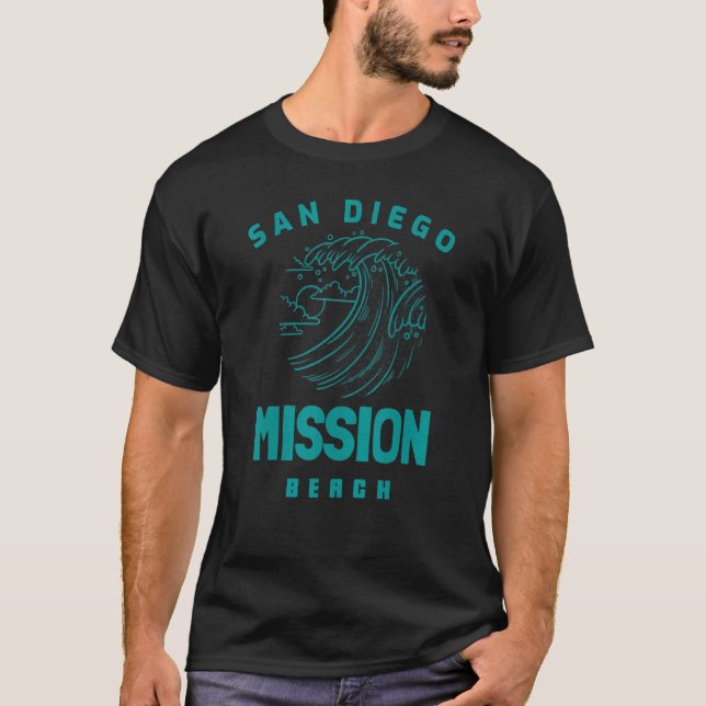 Beautiful Mission Beach San Diego California T-Shirt (Vorderseite)