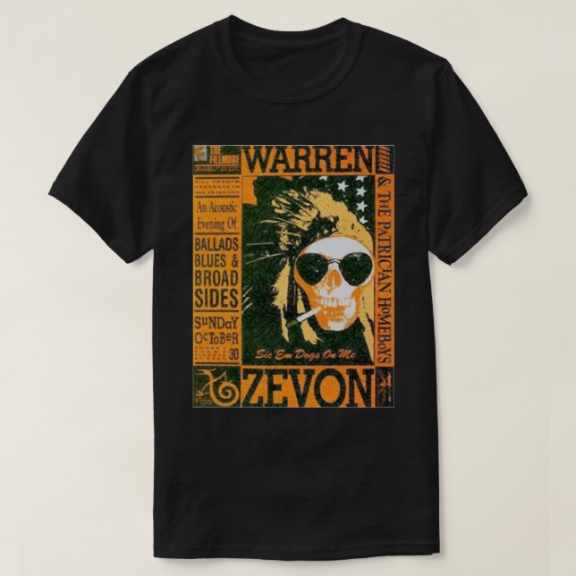 Beautiful Model Warren Art Zevon Filmvorführungen T-Shirt (Design vorne)
