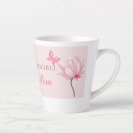 Beautiful Mom Mug with Butterfly and Flower Milchtasse