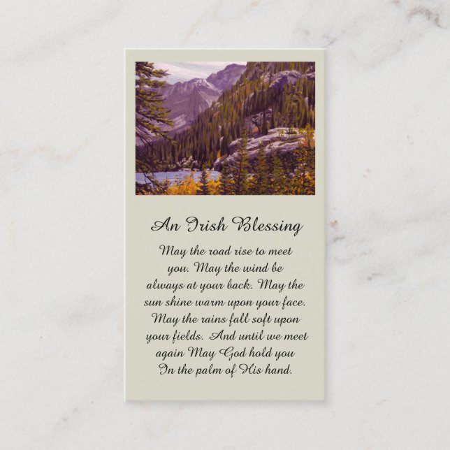 Beautiful Mountain Lake Sympathy Card Visitenkarte (Vorderseite)