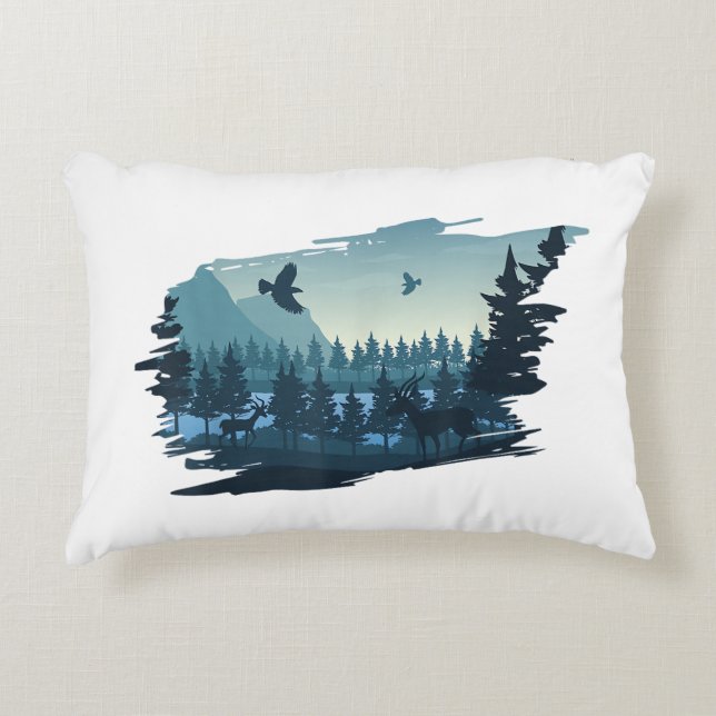 Beautiful Mountain, Nature Trees and Forest Dekokissen (Vorderseite)