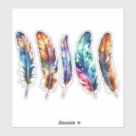 Beautiful Multicolor Boho Feathers - Graphic Vinyl Aufkleber