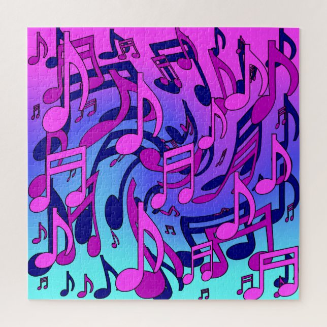 Beautiful Music Living Notes Pink Lila Blue Aqua (Vertikal)