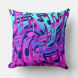 Beautiful Music Living Notes Pink Lila Blue Aqua Kissen