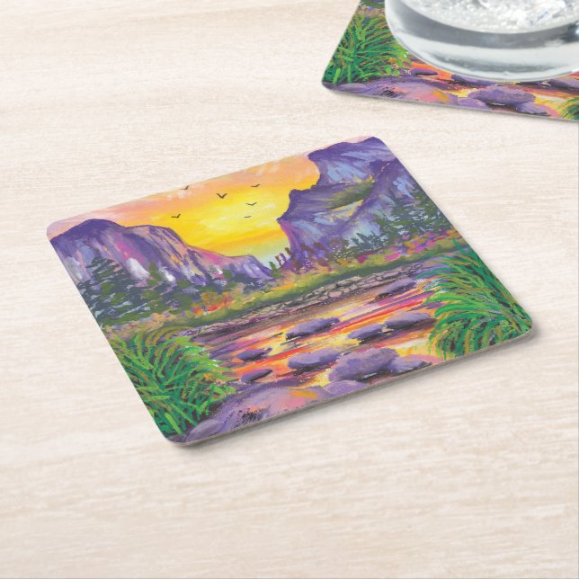 Beautiful Nature Custom Foto Rechteckiger Pappuntersetzer (angewinkelt)