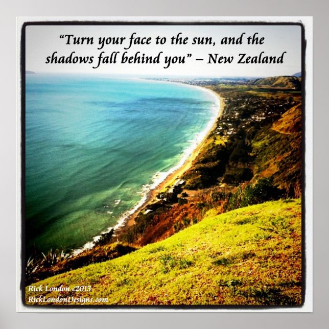 Beautiful New Zealand Photo Poster W/NZ Proverb (Vorne)