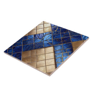 Beautiful Ocean Blue Gold TrendCollection Fliese