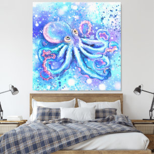 Beautiful Octopus Canvas Print - Malerei Leinwanddruck