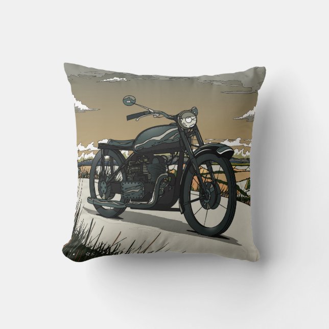 Beautiful Old Vintage Motorcycle Kissen (Vorderseite)