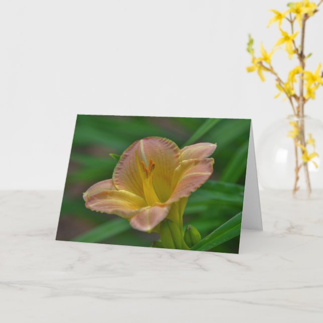 Beautiful Orange Gold Liege Blume Art-Hinweis Karte (Gelbe Blume)