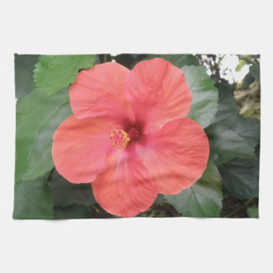 Beautiful Orange Hibiskus Blume Küche Handtuch