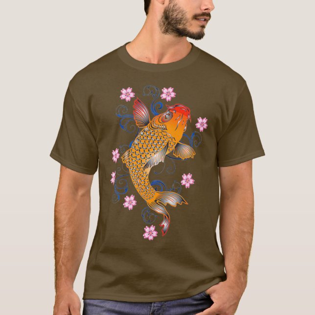 Beautiful Orange Koi Fish Japanese Style T-Shirt (Vorderseite)