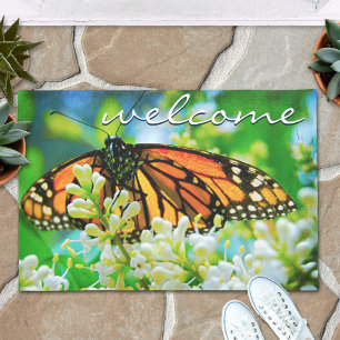 Beautiful Orange Monarch Butterfly Photo Welcome Fußmatte