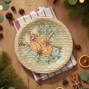 Beautiful Orange Slice Pine Bouquet Weihnachten Pappteller
