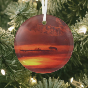 Beautiful Orange Sunrise Art Suncatcher Ornament Aus Glas